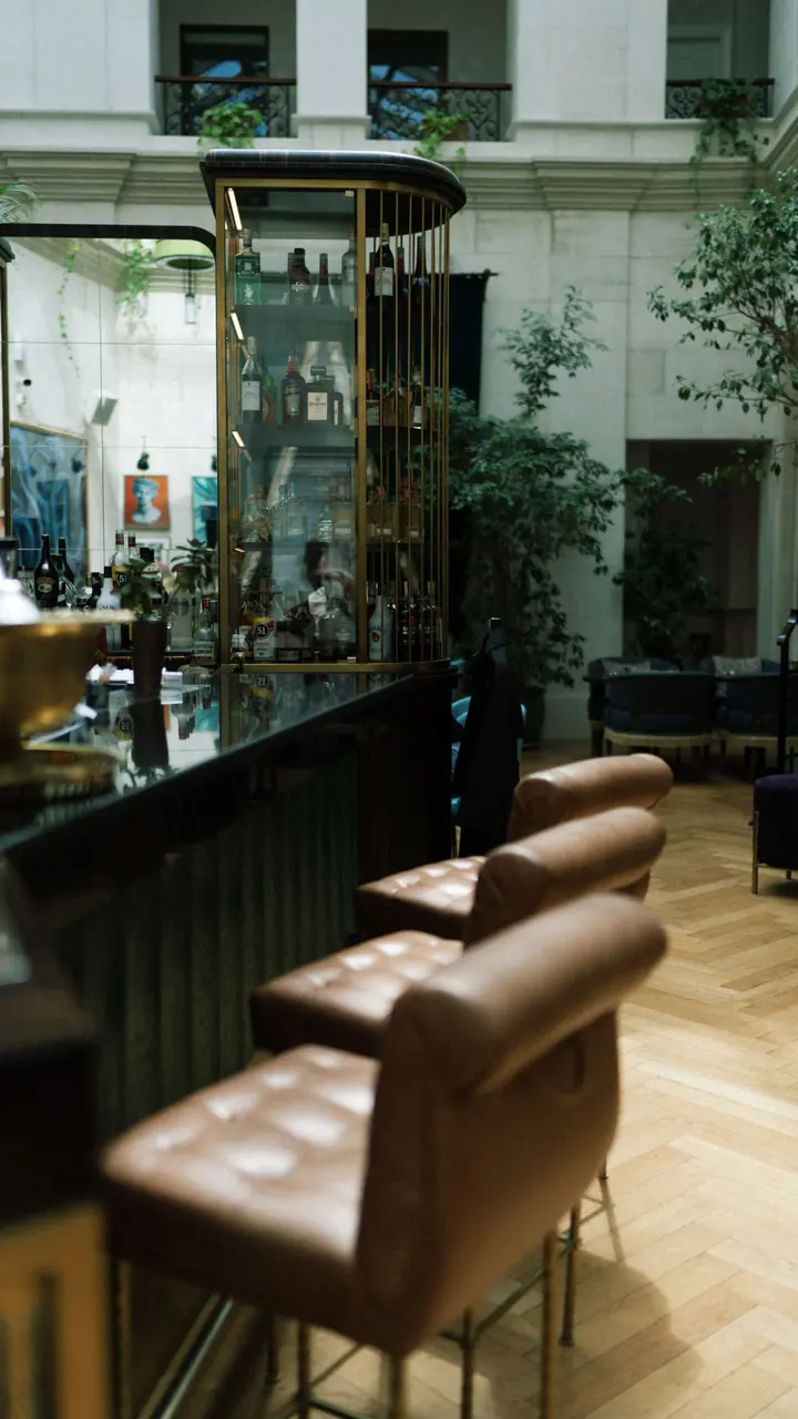 Sophisticated bar interior with warm lighting
